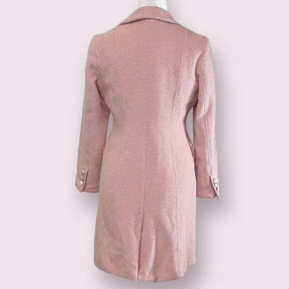 Luxe Arden B. Women's Pea Coat Double Breasted Pink Wool Blend Size Medium - Picture 2 of 11